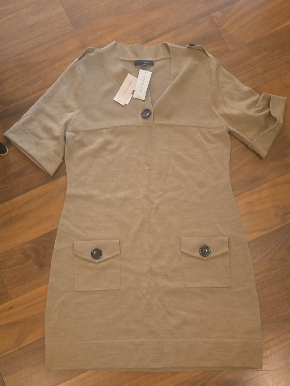 Banana Republic Tan Knit Top with Neckline Detail